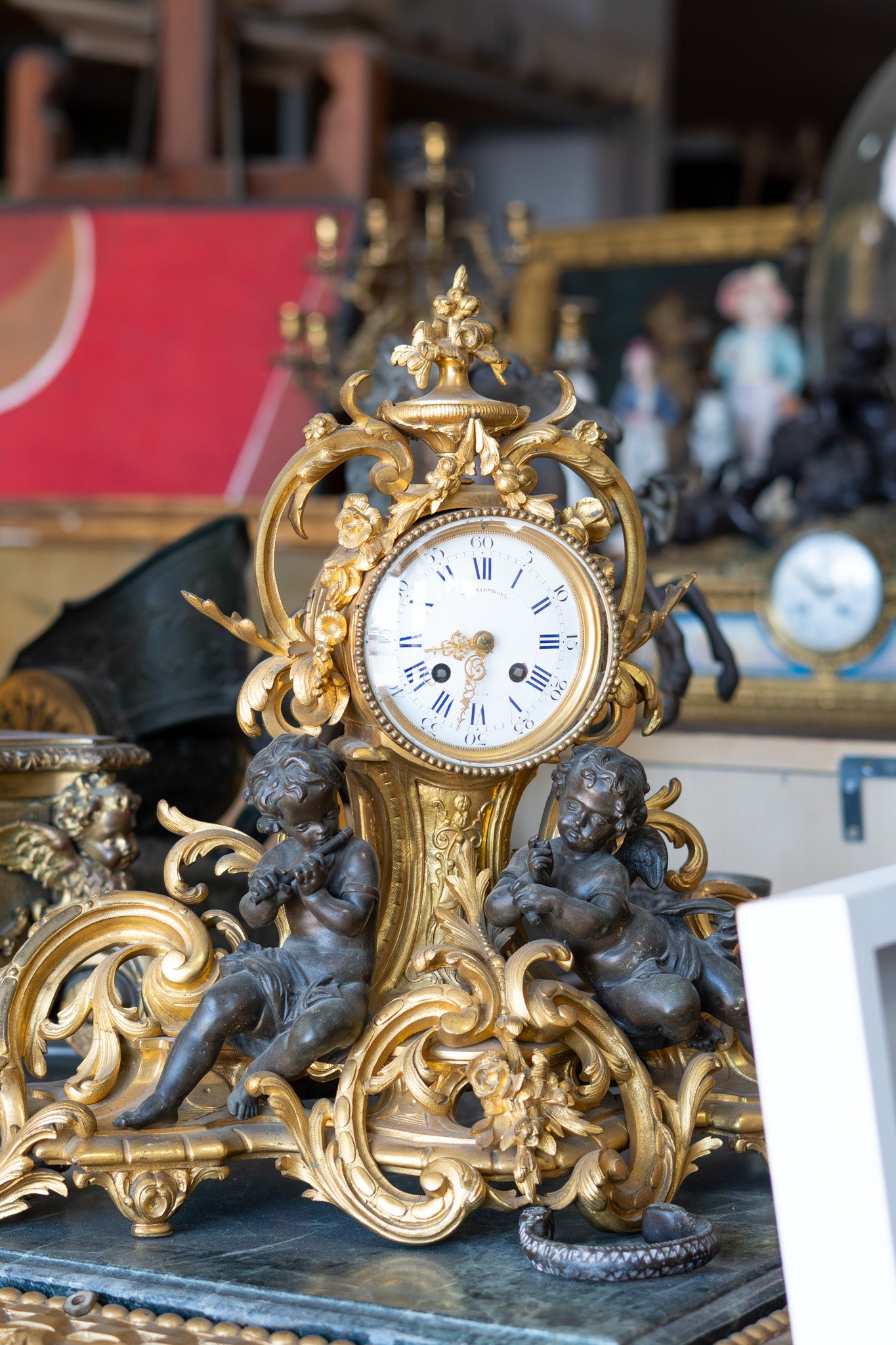 Reloj Francés en Bronce Dorado y Pavonado – Napoleón III, S.XIX