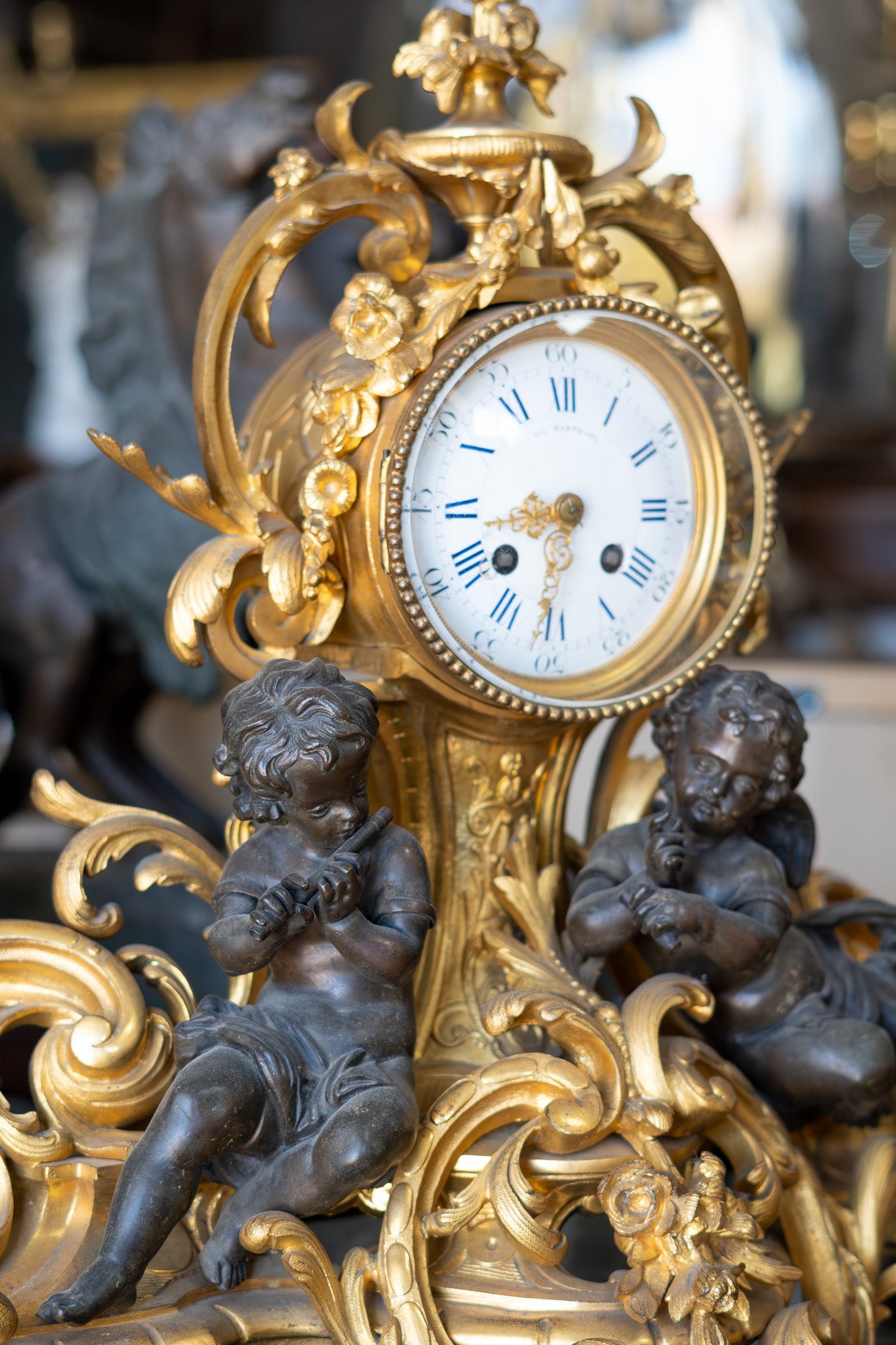 Reloj Francés en Bronce Dorado y Pavonado – Napoleón III, S.XIX