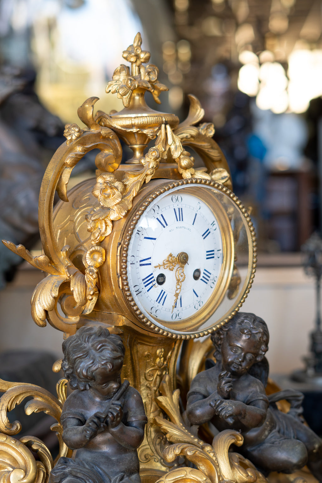 Reloj Francés en Bronce Dorado y Pavonado – Napoleón III, S.XIX