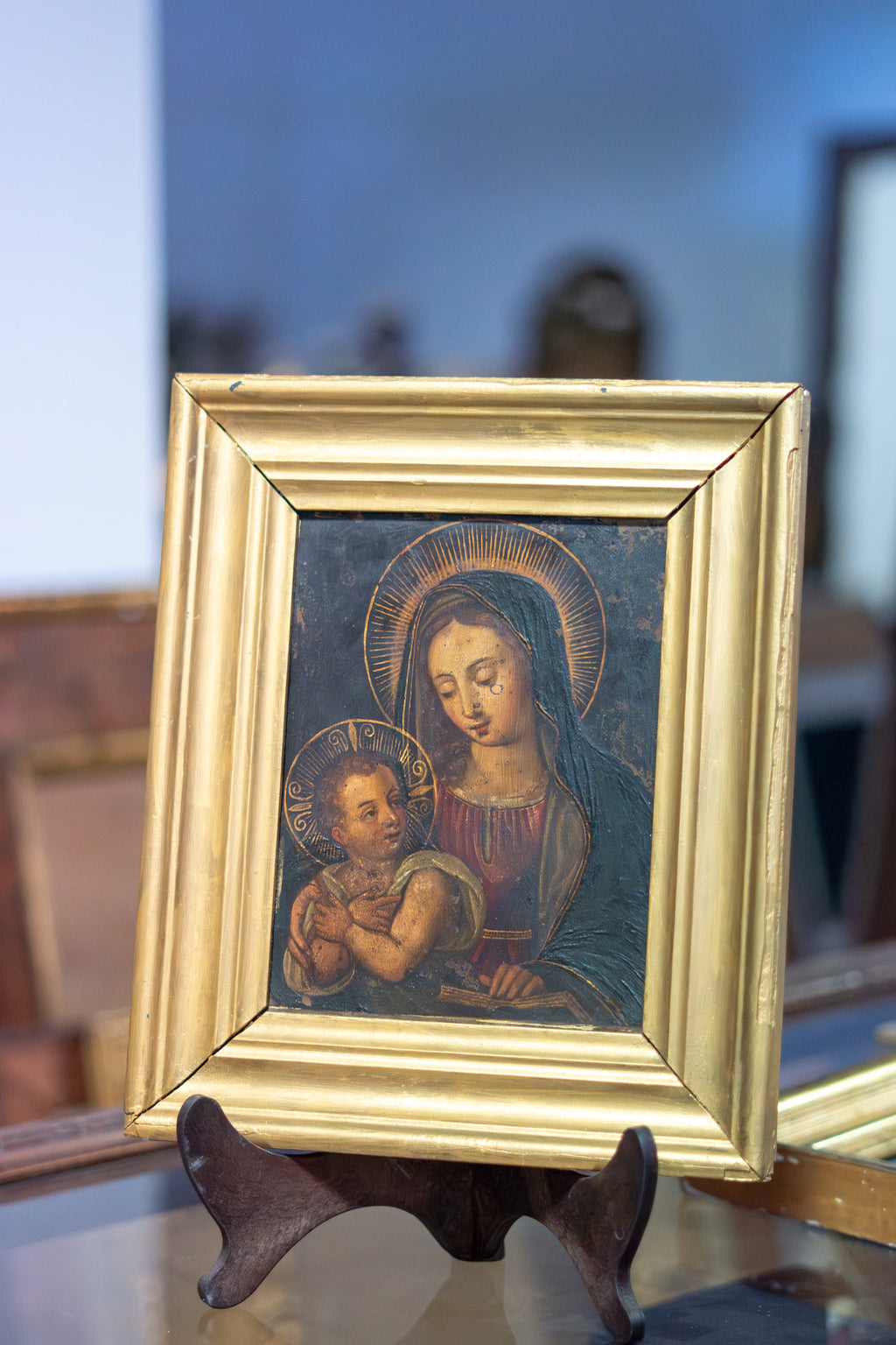 Pintura Virgen con El Niño S.XVIII