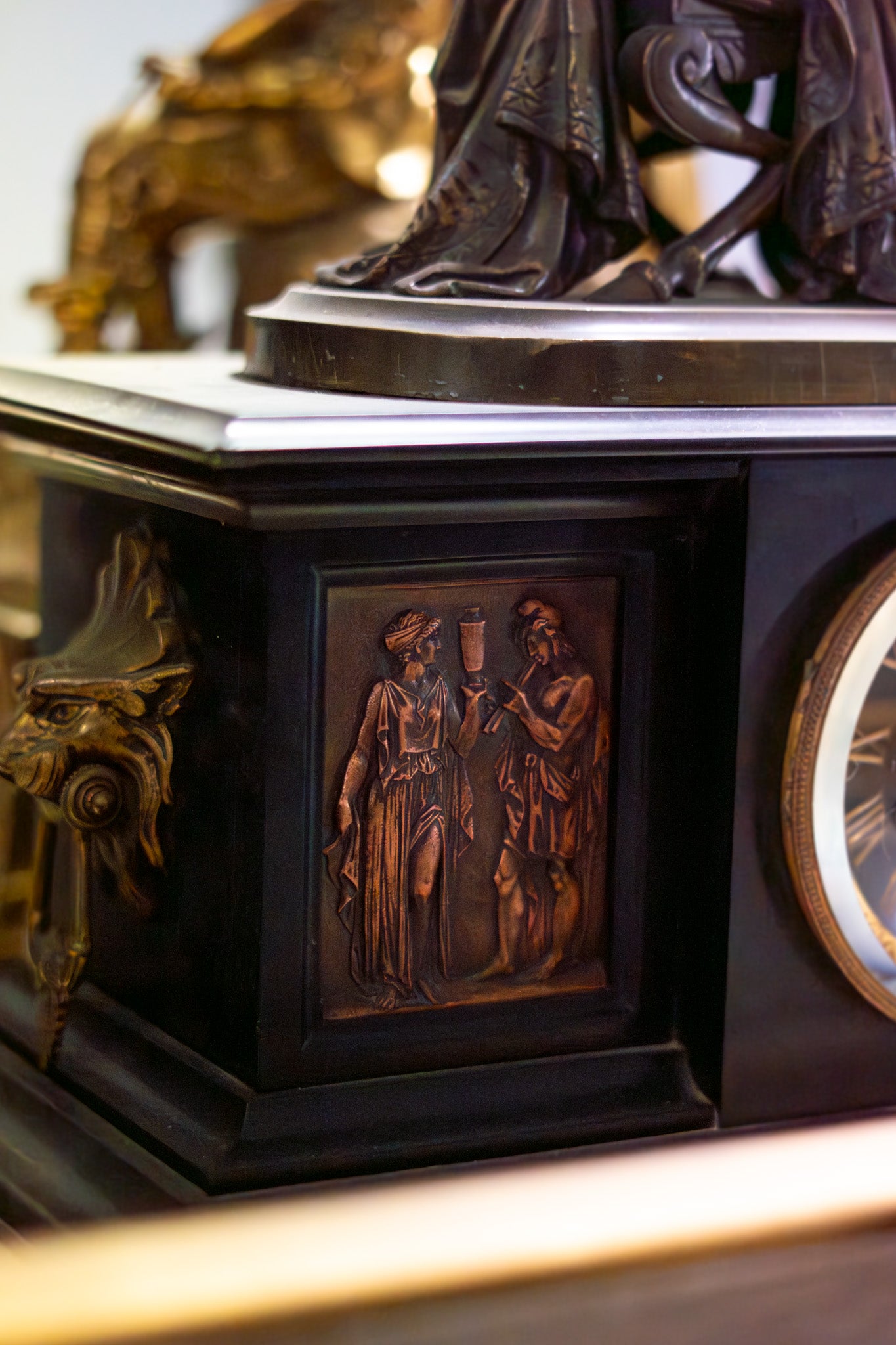 Reloj Francés de Mármol y Bronce S.XIX